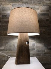 Tischlampe Altholz 42cm  Eiche Holzbalken Beige Lampe Natur Unikat Holz