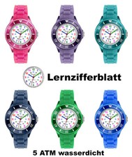 Brecjon Lernuhr Armbanduhr Mädchen Jungen Kids 5 ATM wasserdicht Silikon Uhr NEU