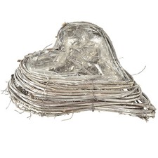 Rattan Herz Pflanzherz Deko Rattan Reben Weiß 20x24cm