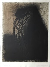 Michael Morgner Radierung betitelt Angst datiert 92 signiert