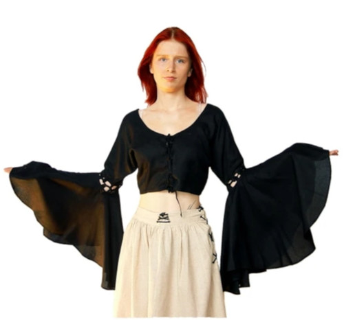 Gothic mittelalter larp bluse - mittelalter,