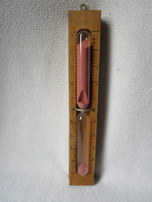 alte Sauna-Uhr Sanduhr Holz Glasröhre schwenkbar rosa Sand 0-20 MIN. 30x4,8cm