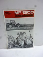 Orig. Schlepper Prospekt Massey Ferguson Allradschlepper MF 1200 Traktor 4Seiten