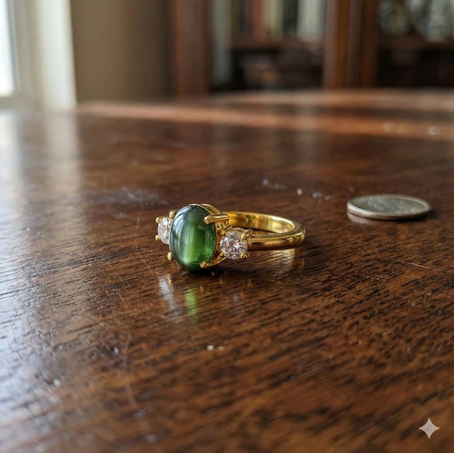 Grüner stern saphir ring - stern, 925