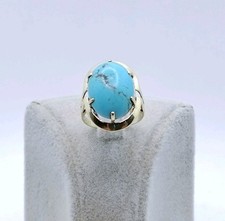 Ring Gold 585er mit Türkisstein 14 Karat Goldring -  Prunkvoller Damenring 