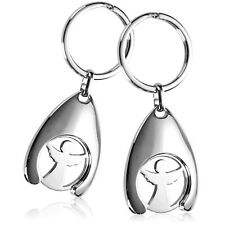 2x Schlüsselanhänger Schutzengel mit Einkaufswagenchip, Engel mit