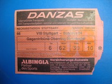 87/88 Ticket VFB Stuttgart FC