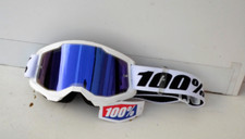 100% Crossbrille Strata 2 Weiß Blau verspiegelt Anti-Fog Crossbrille
