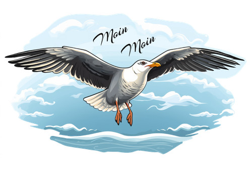 Möwe mit himmel maritim - mit,