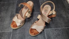 Sammler Liebhaber HIS Damen Sommer Barfuss Sandalen Gr.38 abgetragen Keilabsatz