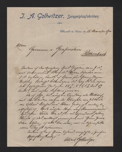 Ullersricht brief 1900 a - ullersricht,, 1900,