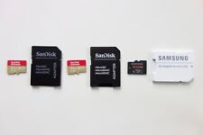 3x Micro SDHC Speicherkarte 64GB, SanDisk Extreme & Samsung mit 3x SD Adapter
