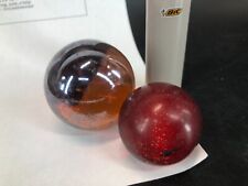 2 alte große Glasmurmeln D3,8cm & 5,1cm mit Blasen➡️rot und lüster braun➡️E78R10