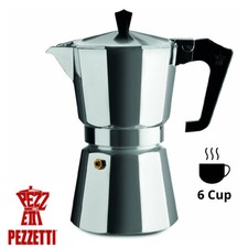 Pezzetti Italexpress Mokka Topf Herd Top Kaffeemaschine - 6 Tassen Silber Espresso