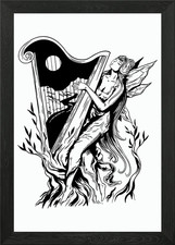 Dark Arts Fairy Harp gerahmtes