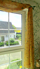 Überwurf Gardine gelb/orange Organza 1,40x6,00 m 1 Stück Meterware Markengardine