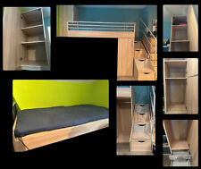 Komplettes Jugendzimmer „Enjoy Plus“ von Preneis,Hochbett mit Treppe & Schrank