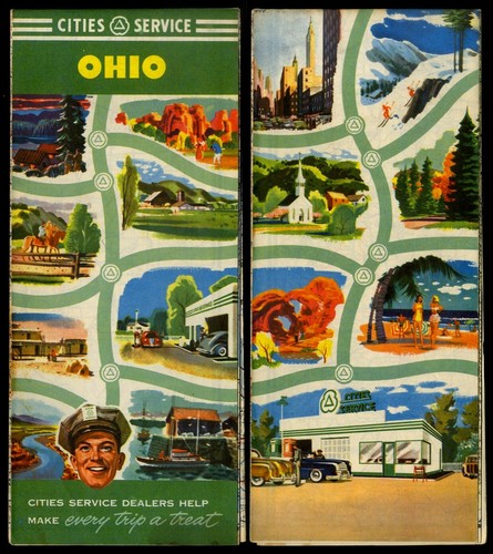 Alte strassenkarte ohio - alte,