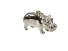 Nilpferd Silber Anhänger 925