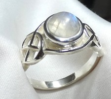 Ring 925 Silber Gr. 17,8 (56) Mondstein Keltisches Radkreuz - Sonnenrad UNIKAT