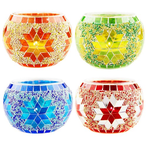 Teelichtgläser mosaik - teelichtgläser,
