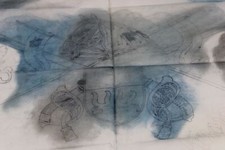 A19/ Entw Zeichnung f Fahne v. 1935 - Göppingen - Pferdekopf , Reiterverein /318