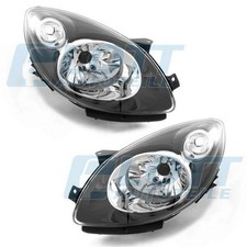2x Hauptscheinwerfer links + rechts H4/H4 schwarz passend für Renault Twingo 2