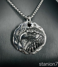 Adler Eagle Anhänger Edelstahl Kette Stern Jäger Vogel Tier Schmuck Biker 299B