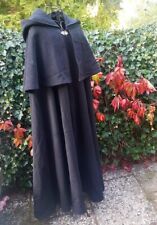 Edler Umhang SCHWARZ Pelerine Nachtwächter Mittelalter Mantel Kaschmir Wolle 