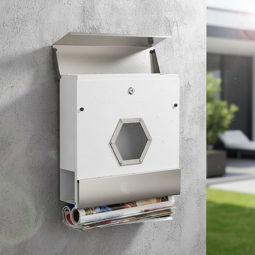 Briefkasten edelstahl bullauge - briefkasten,