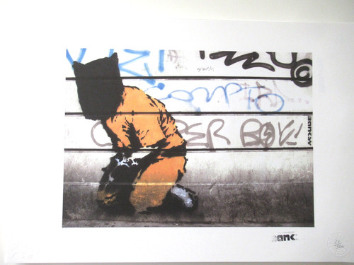 Banksy wandbild lithographie - banksy, wandbild: