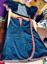 Sugar Shock Rockabilly Jeans Rock Bolero Set Volta Kariert Blau Rot Weiß Herz