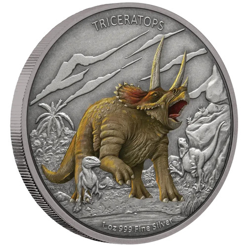 Silbermünze triceratops - silbermünze,