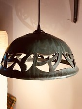 Pendellampe, Landhausstiel, Handgearbeitete Keramik, grün