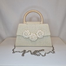 Beige Cream Ivory Woven Straw