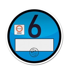 1x Haftfolie Euro 6 Plakette