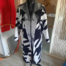Strickmantel Schwarz/weiss