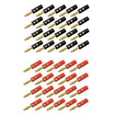 40x Bananenstecker 20 rot 20 schwarz Bananen Stecker vergoldet bis 4 mm Banana