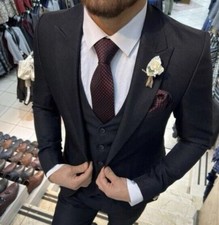 Slim Fit Herrenanzug mit Weste