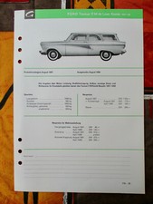 Ford Barock Taunus 17M P2 de Luxe Kombi 57-59 VW Gebrauchtwagenber. Prospektbl.