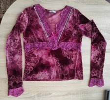 Shirt  Spitzen/ Samt Gr. 36  Dieter Heupel, Bordeaux 