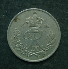 B5) Dänemark 25 Öre 1955