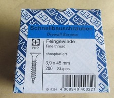 30Pakete Mega Restposten Rigipsschrauben 3,9x45mm  Feingewinde  PH2   /H2SIMReg6