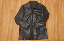 Kurzmantel Leder schwarz (Hugo