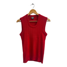 Hauber Monsieur Pullunder Damen Gr S Rot Vintage Feinstrick Klassisch Elegant