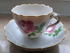 MEISSEN Mokkatasse rote Rose