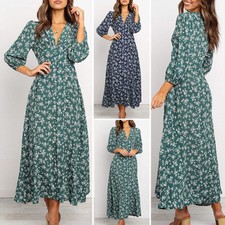 Damen Sommer-Maxikleid Mit