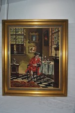 Großes Gobelinbild gerahmt Gobelin Bild Handarbeit Gobelinstickerei Stillleben