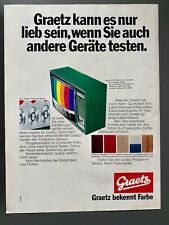 Graetz Farbfernseher Fernseher 70s retro Original 1971 Vintage Advert Werbung