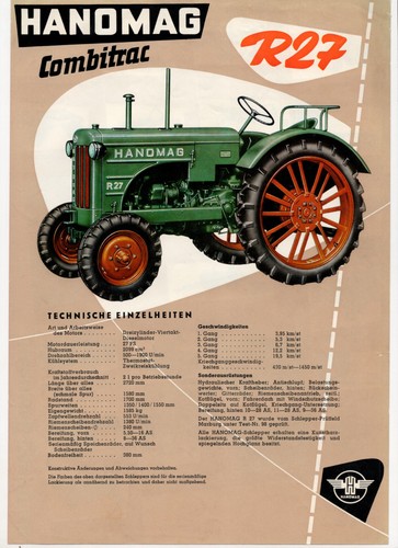 Reklame blatt hanomag r27 - hanomag,